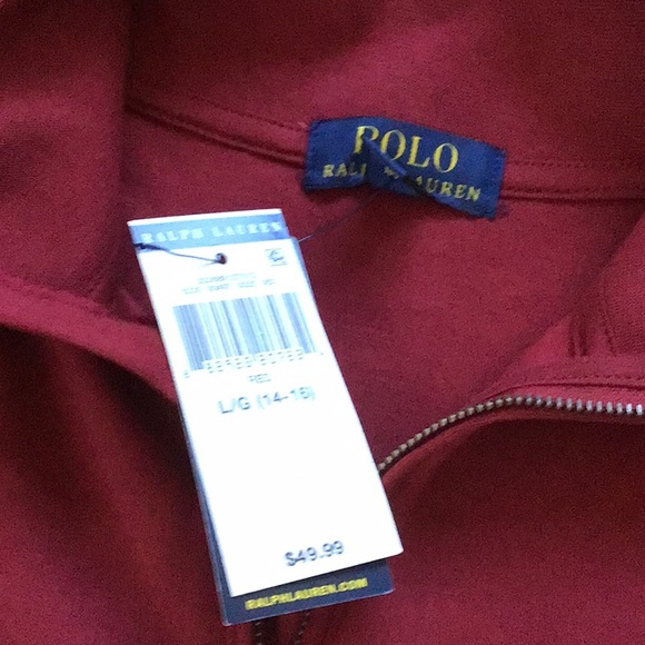 NWT Red Boys Ralph Lauren Zip-up - Picture 3 of 6